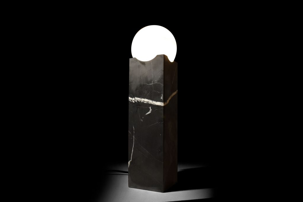 lampada sphere accesa Marmo Jacopo Simonetti design